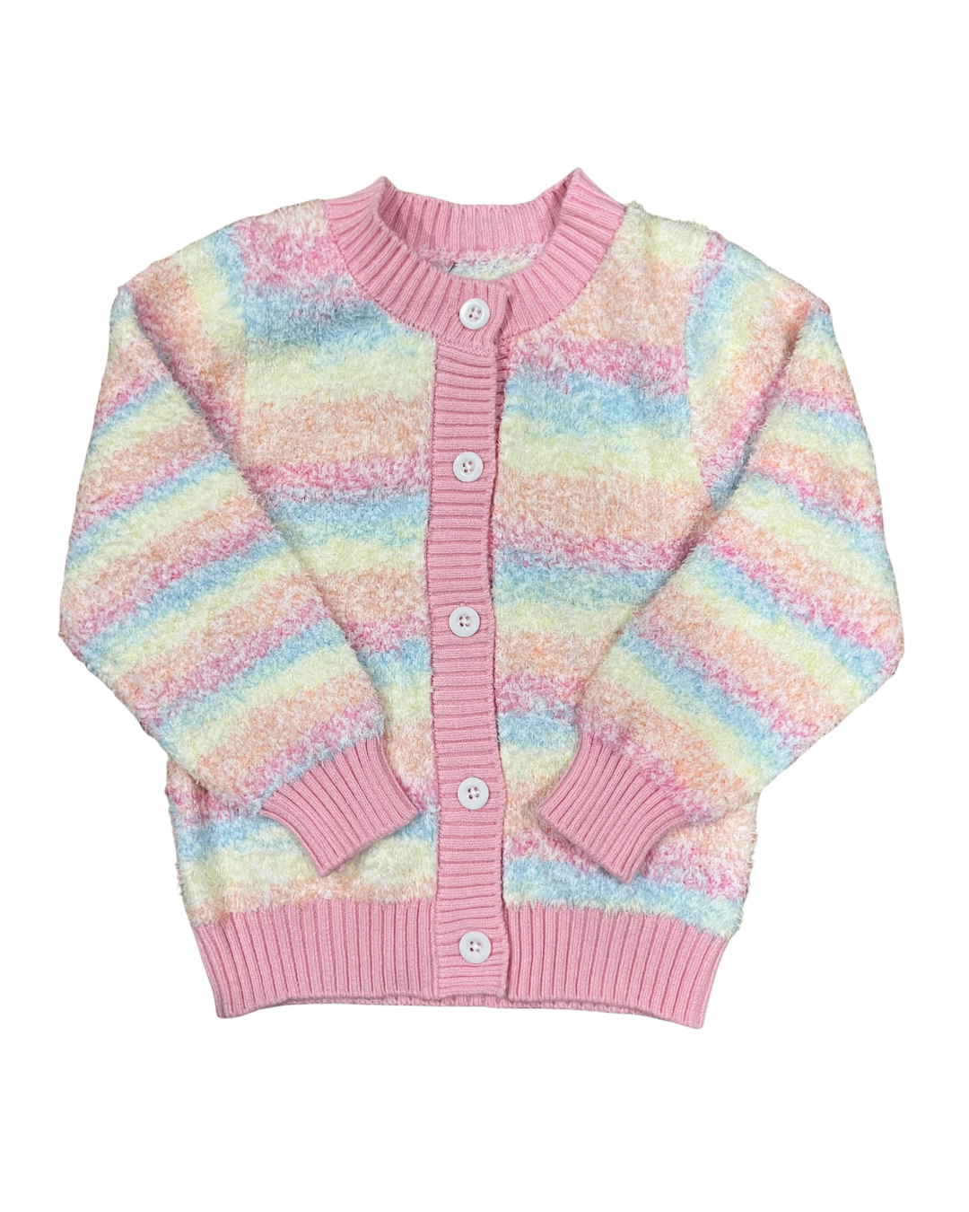 Pastel Rainbow Striped Cardigan
