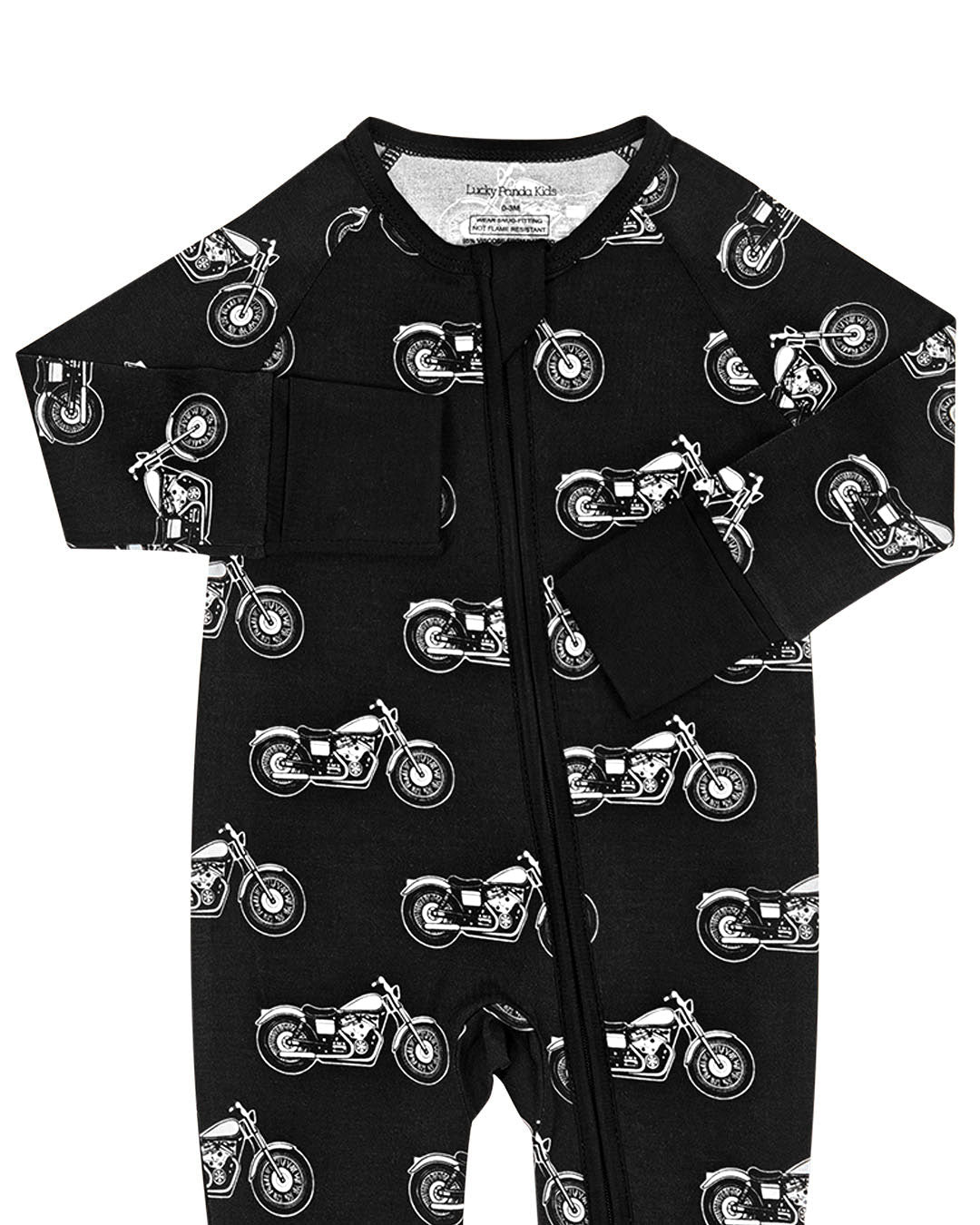 Bamboo Zip Romper | Born to Ride Black