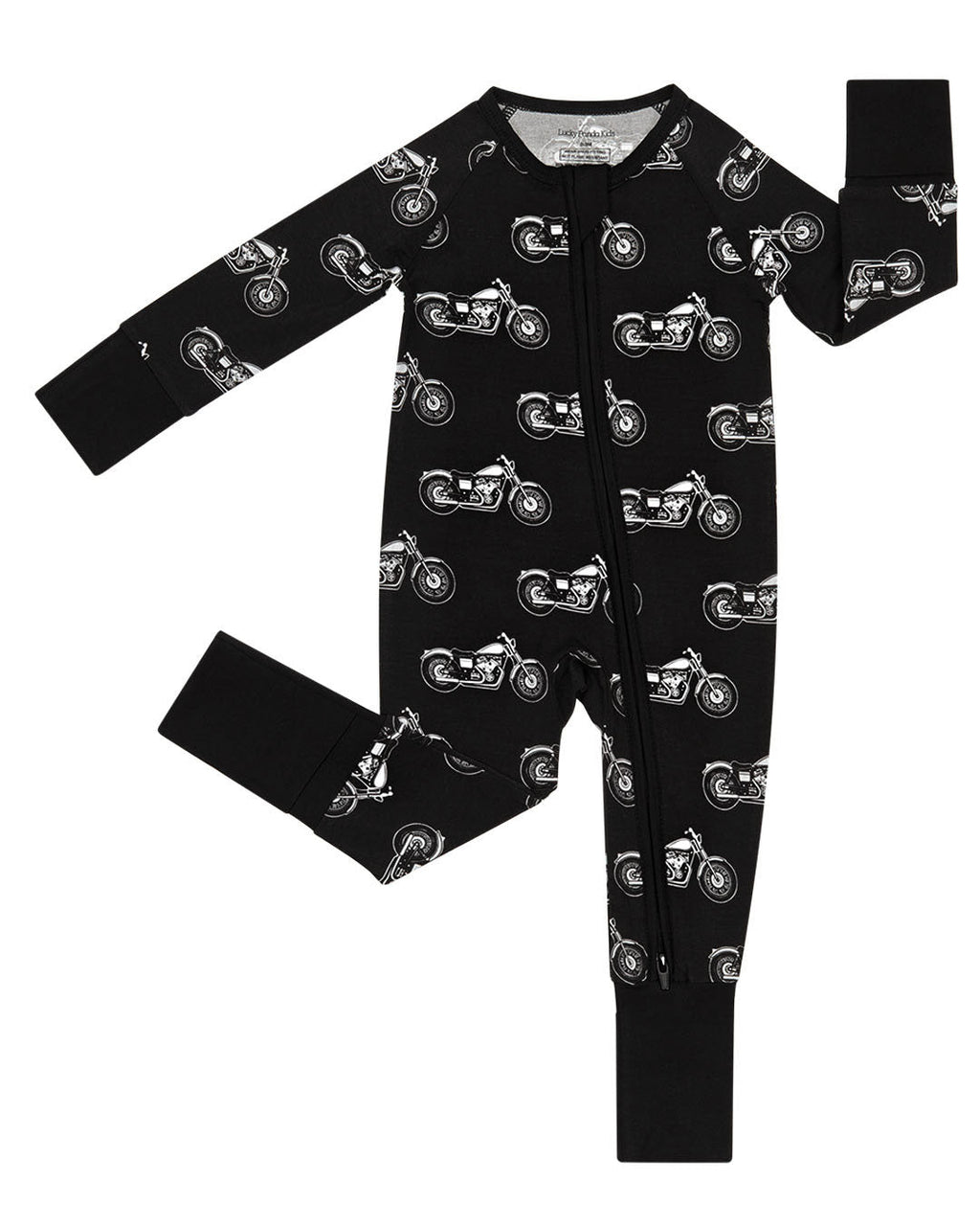 Bamboo Zip Romper | Born to Ride Black