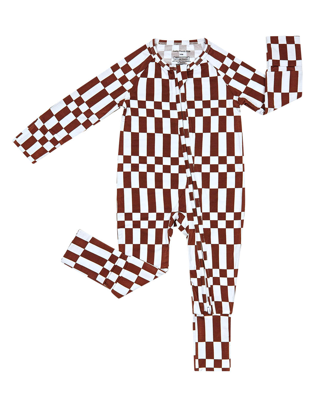 Bamboo Zip Romper | Chocolate Checkered