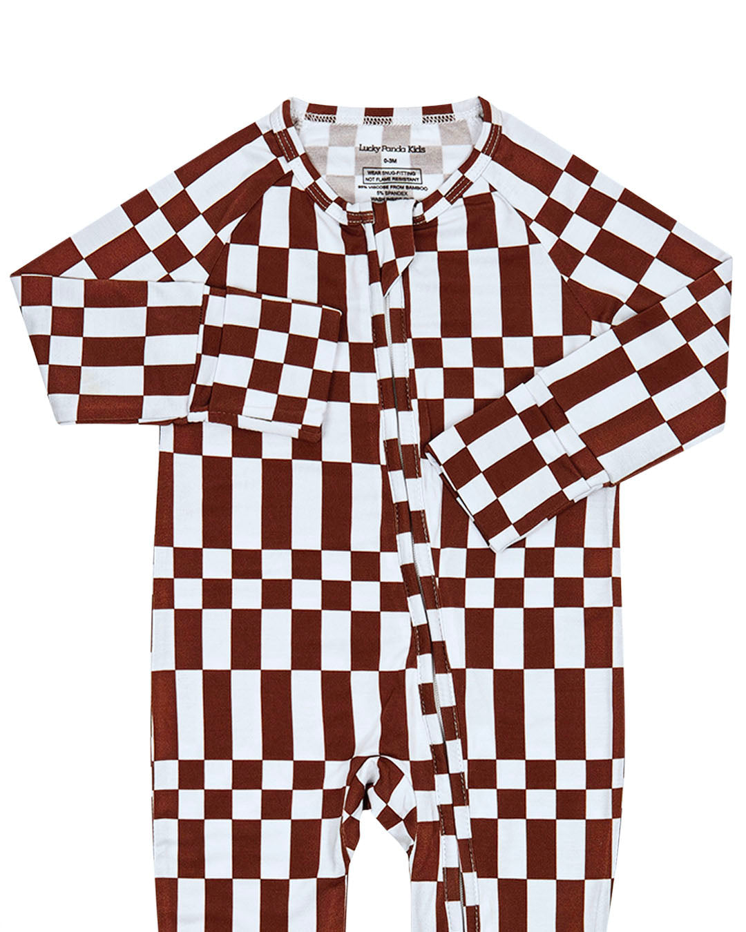 Bamboo Zip Romper | Chocolate Checkered