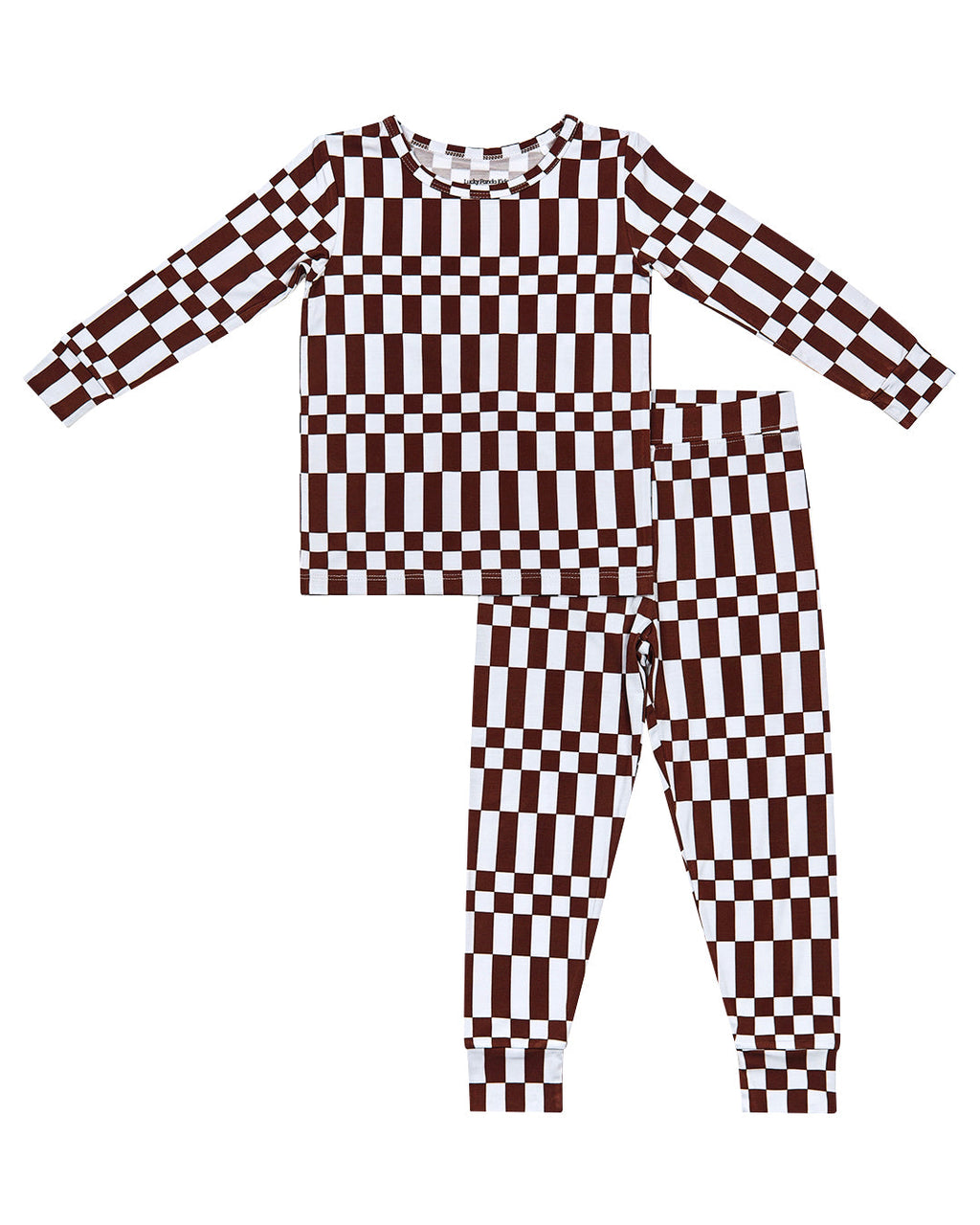 Bamboo Two Piece Set | Chocolate Checkered