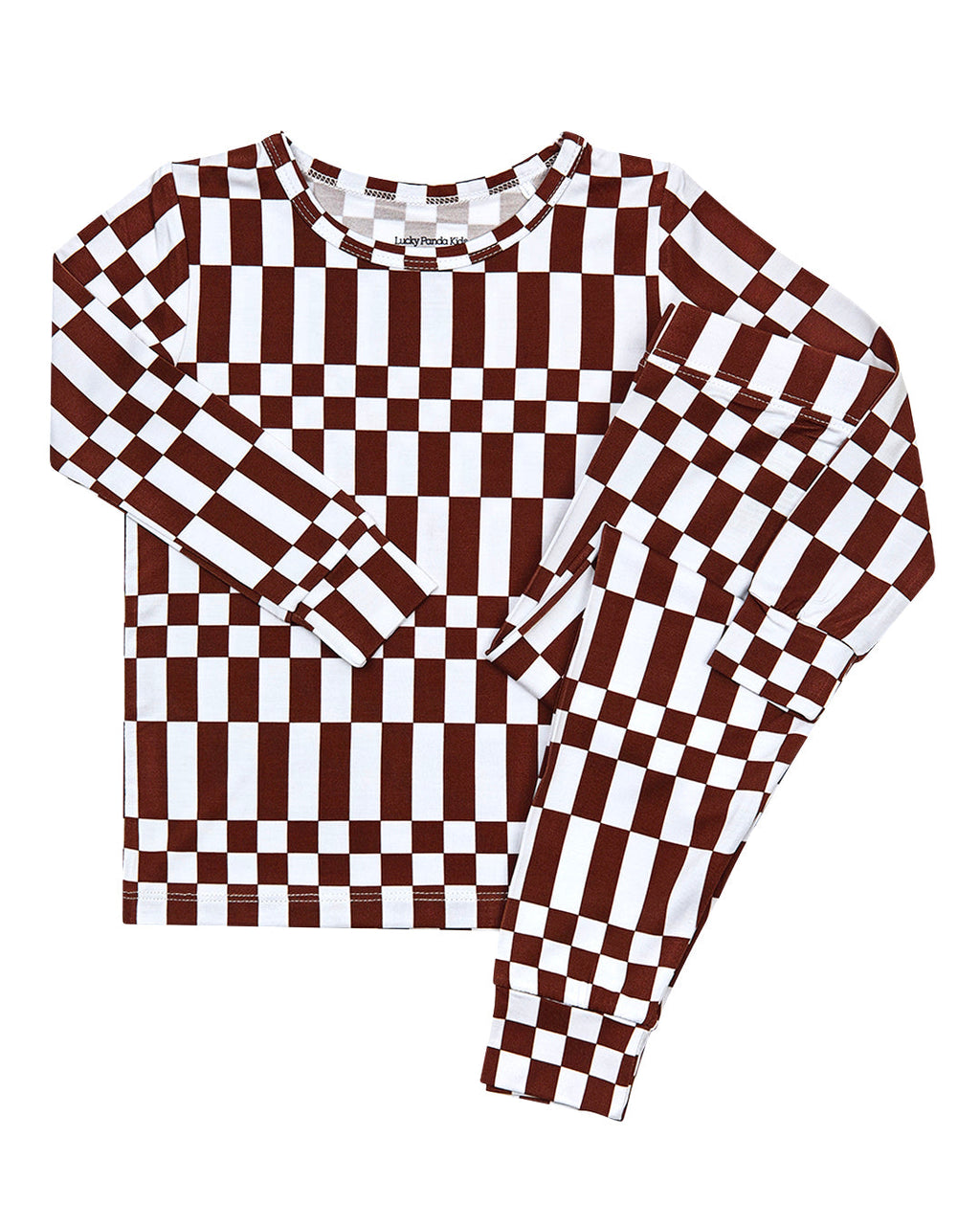Bamboo Two Piece Set | Chocolate Checkered