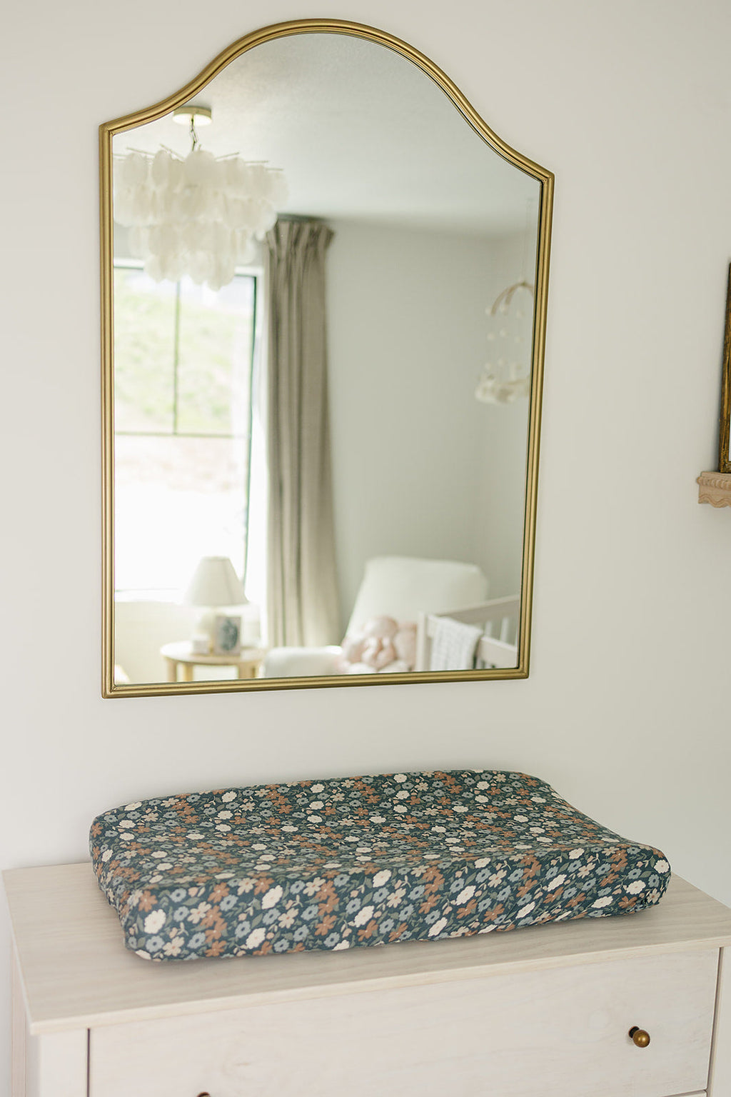 Midnight Floral Muslin Changing Pad Cover