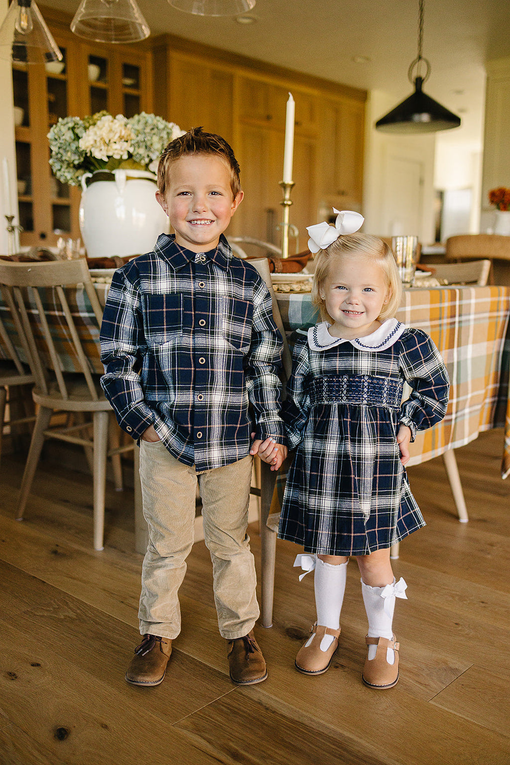 Navy Plaid Button Up Shirt