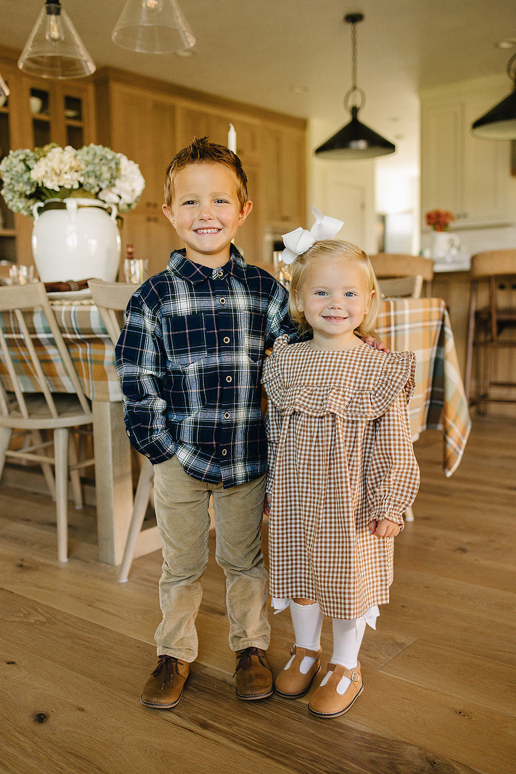 Navy Plaid Button Up Shirt
