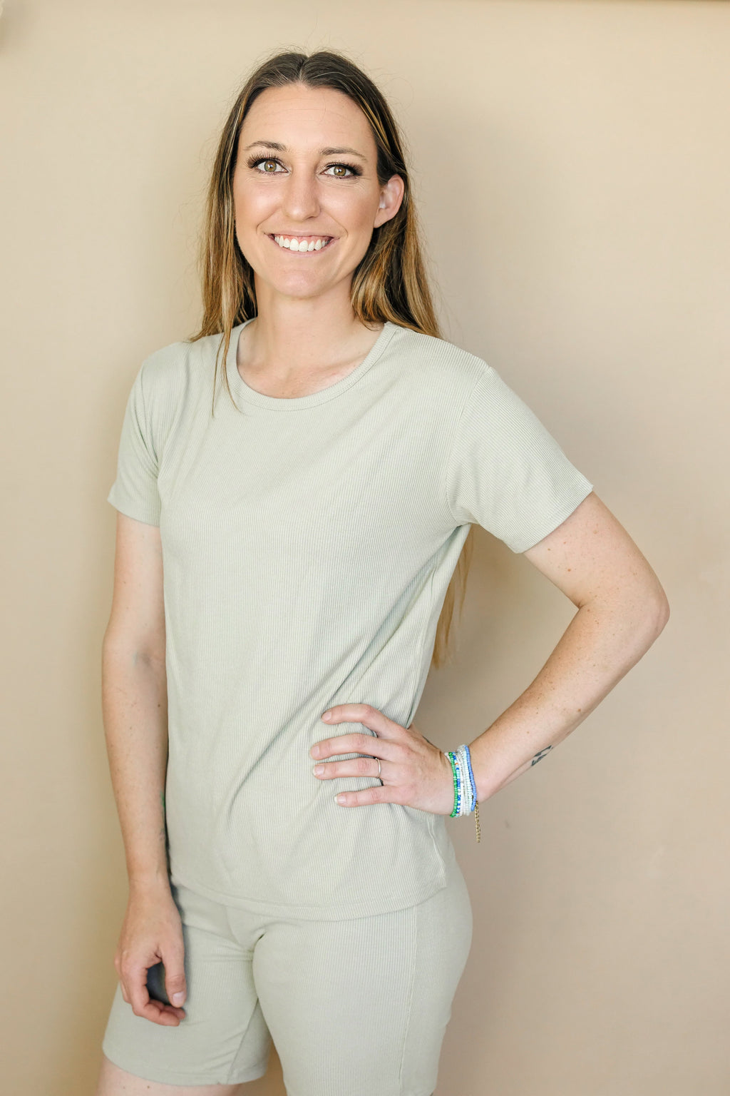 Women's Ribbed Bamboo Pajama Top & Bottoms - sold as separates