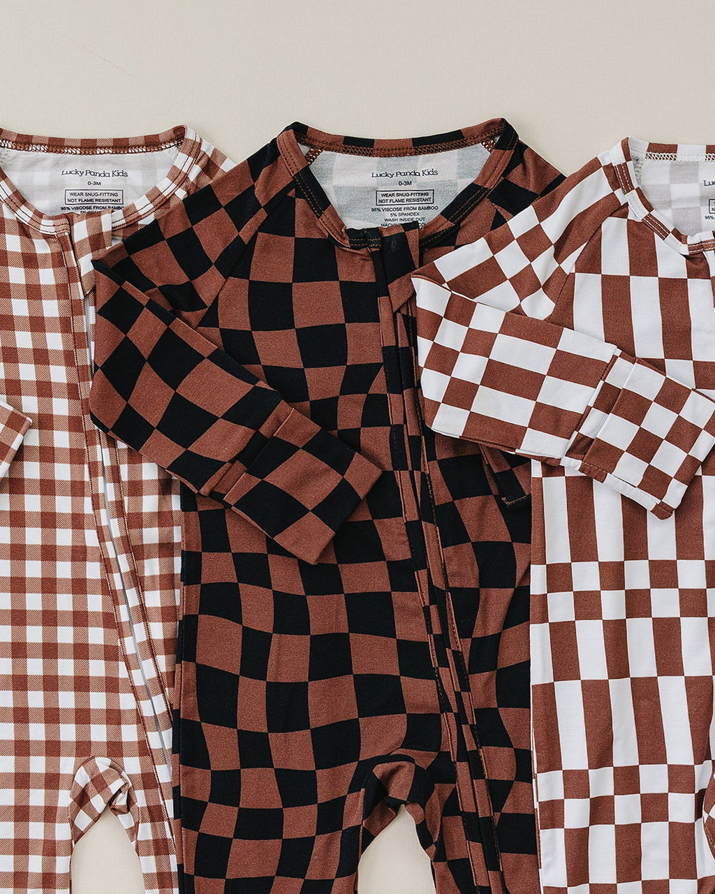 Bamboo Zip Romper | Chocolate Gingham