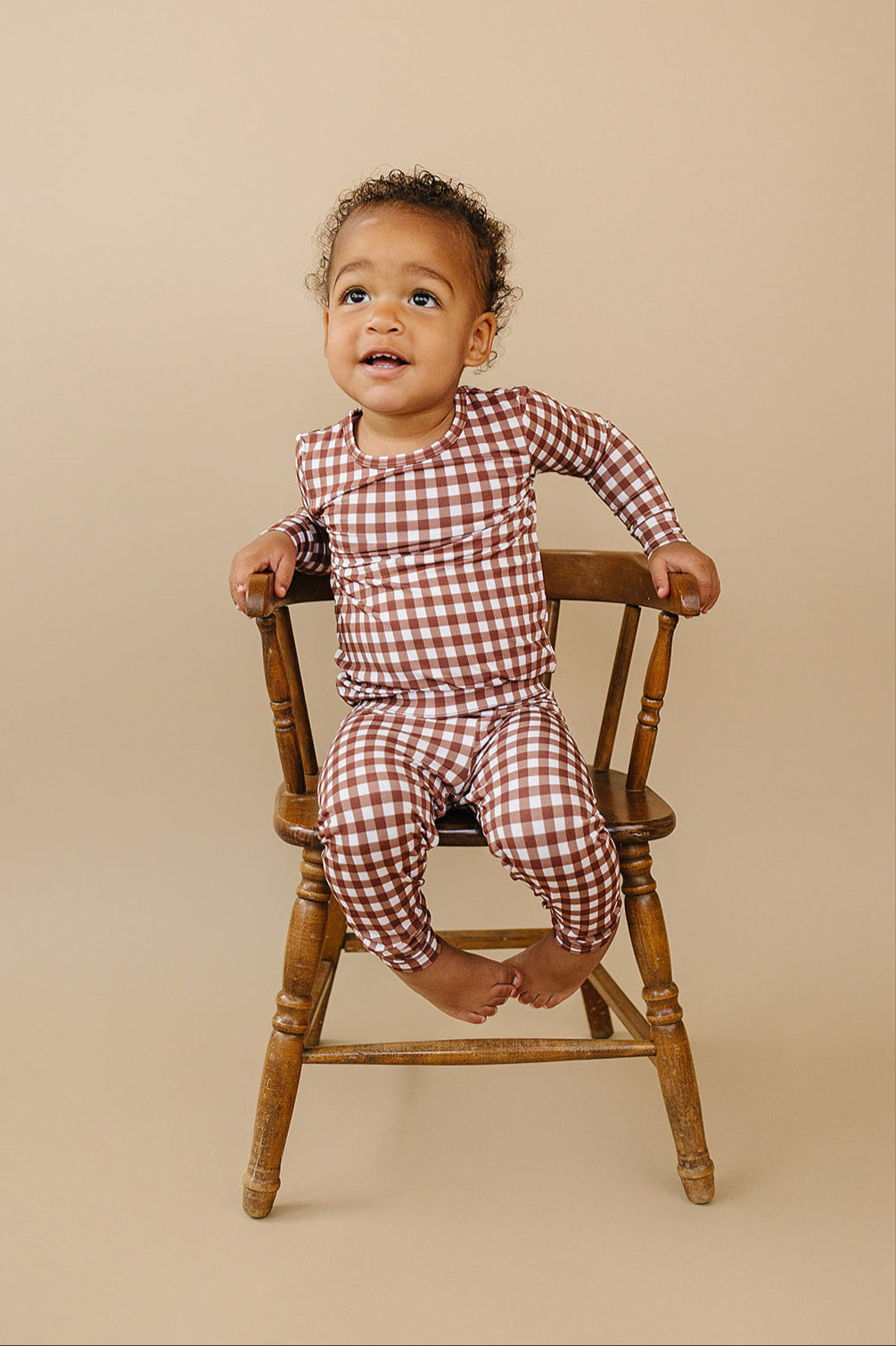 Bamboo Two Piece Set | Chocolate Gingham
