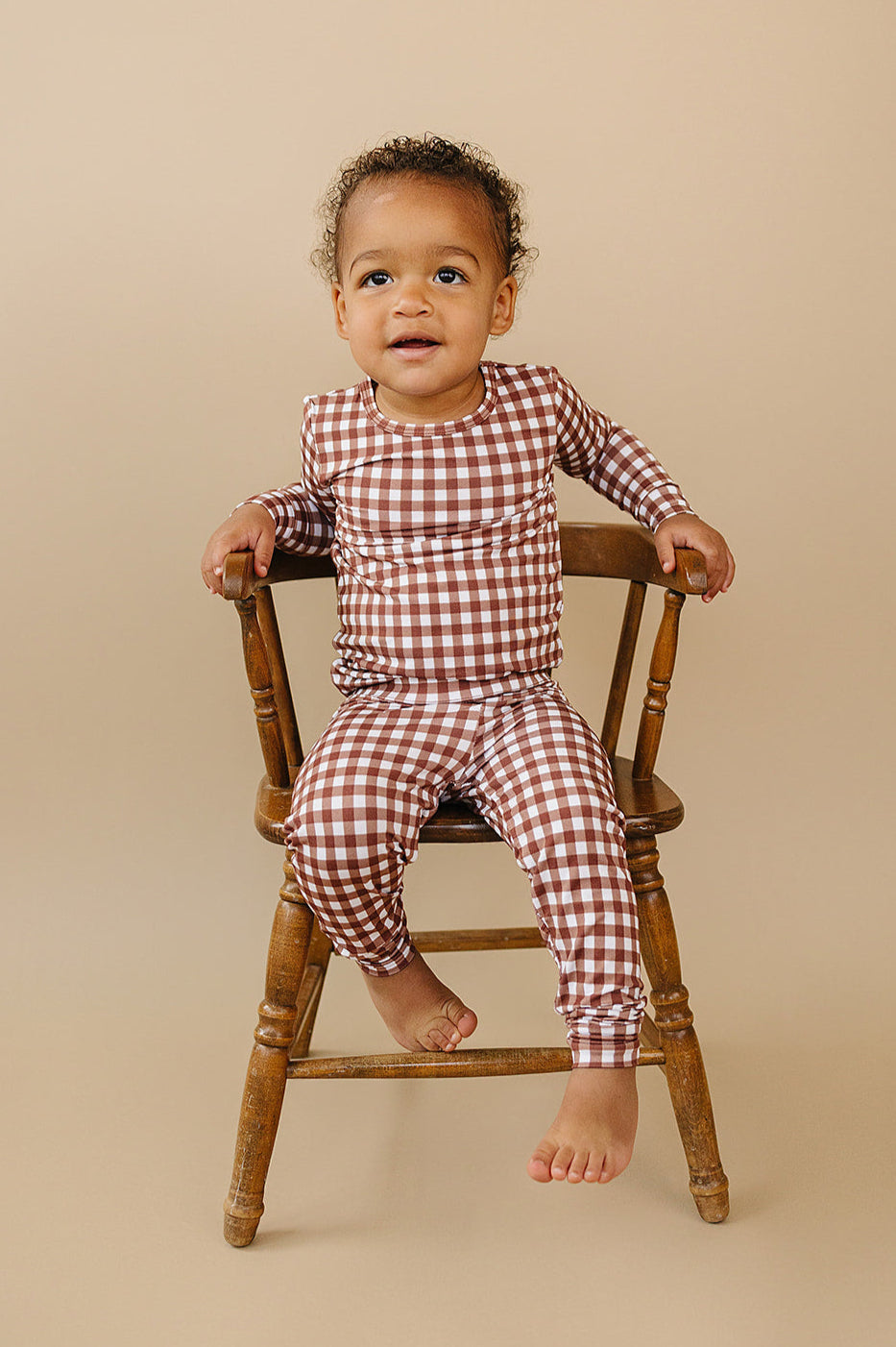Bamboo Two Piece Set | Chocolate Gingham