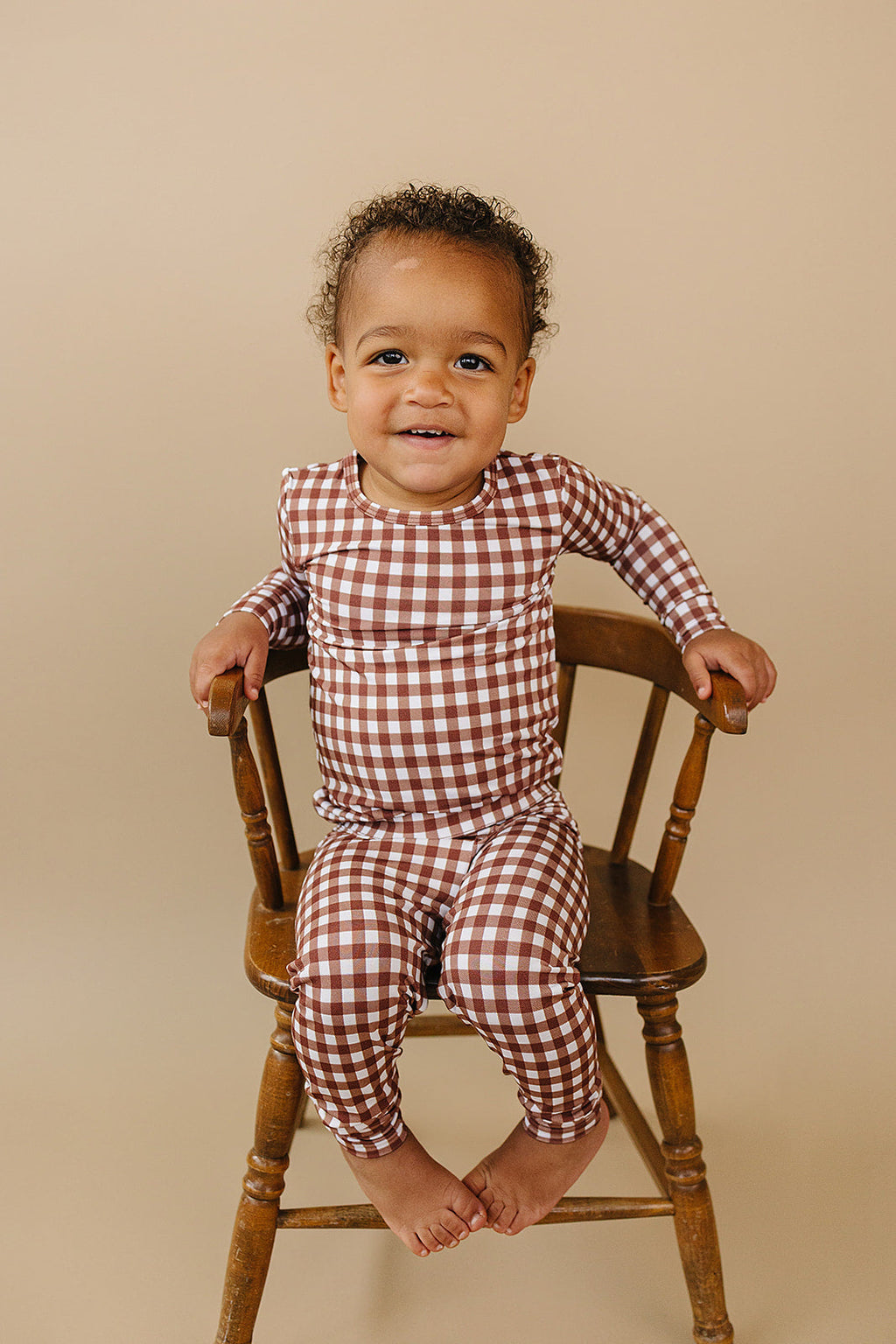 Bamboo Two Piece Set | Chocolate Gingham