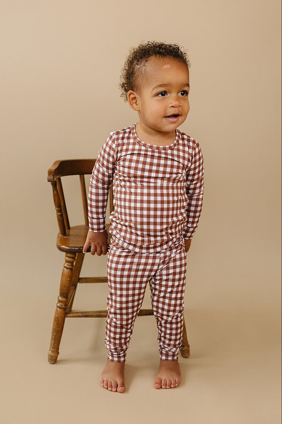 Bamboo Two Piece Set | Chocolate Gingham