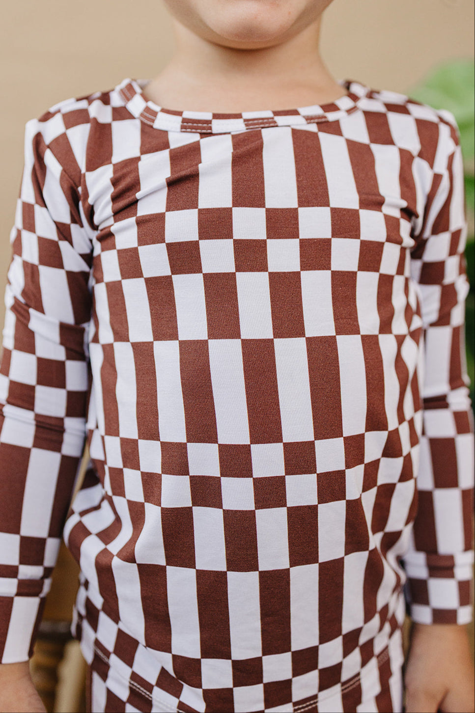 Bamboo Two Piece Set | Chocolate Checkered